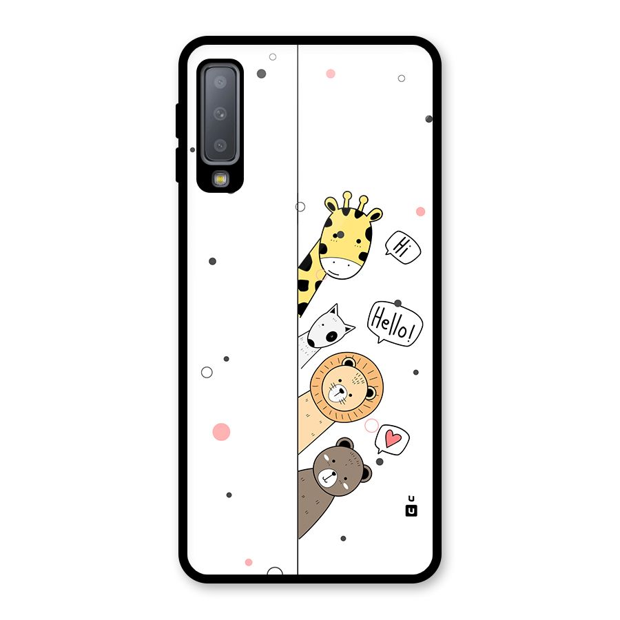 Animal Greetings Glass Back Case for Galaxy A7 (2018)