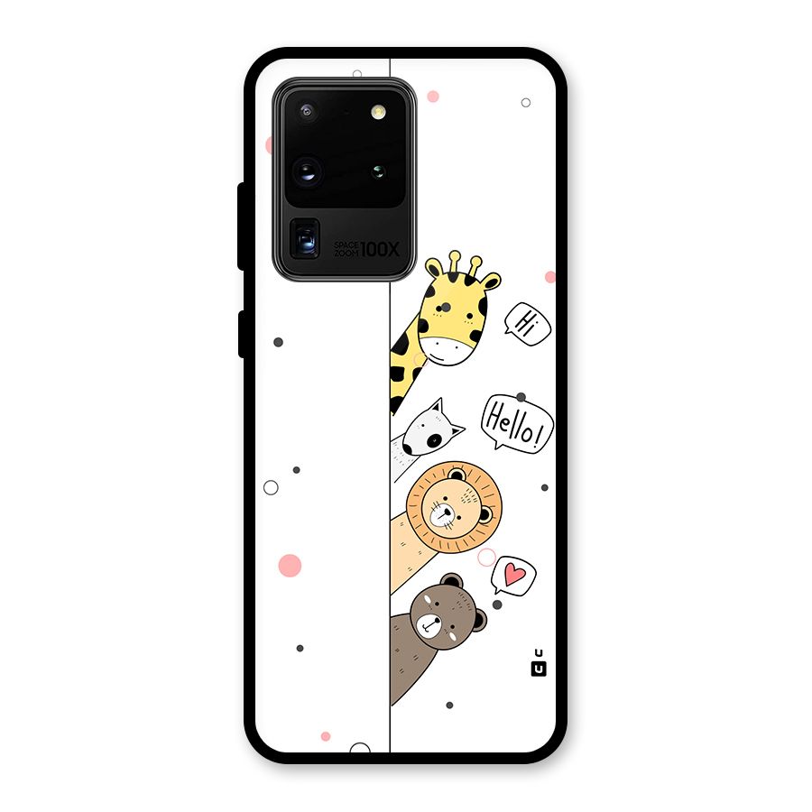 Animal Greetings Glass Back Case for Galaxy S20 Ultra