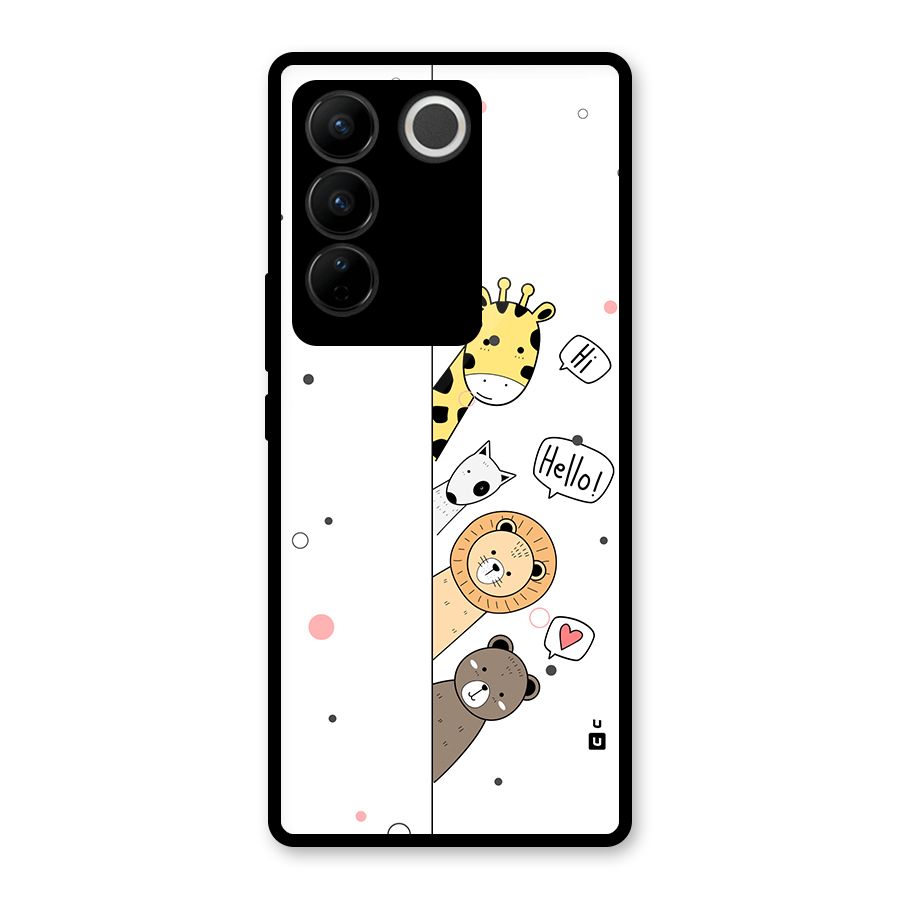 Animal Greetings Glass Back Case for Vivo V27