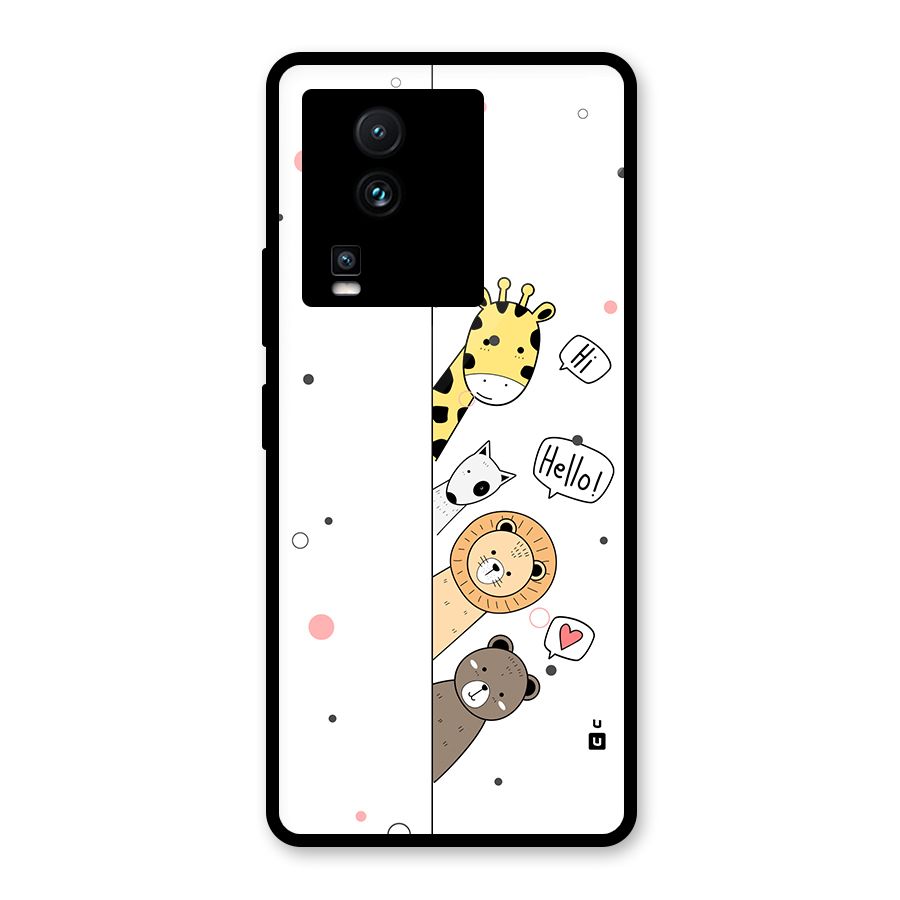 Animal Greetings Glass Back Case for Vivo iQOO Neo 7 Pro