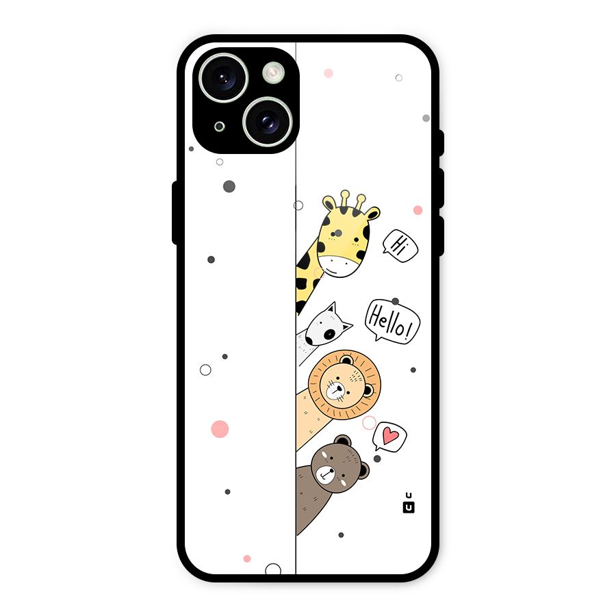 Animal Greetings Glass Back Case for iPhone 15 Plus