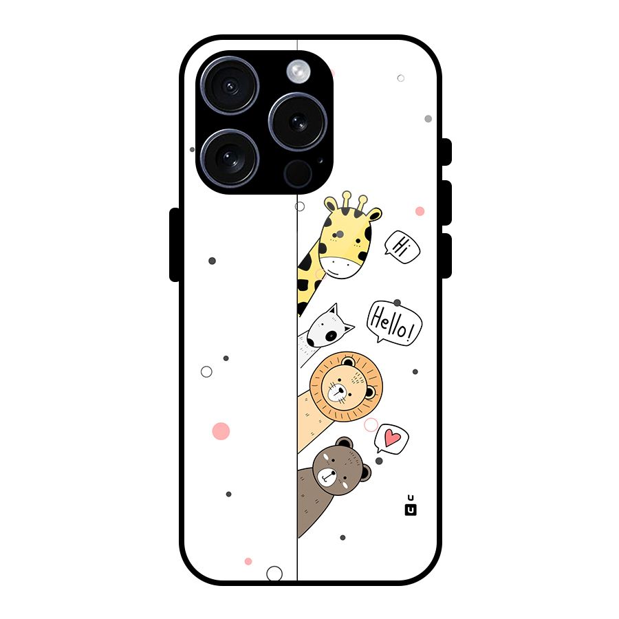 Animal Greetings Glass Back Case for iPhone 15 Pro