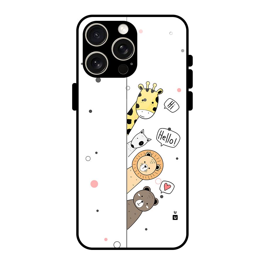 Animal Greetings Glass Back Case for iPhone 15 Pro Max