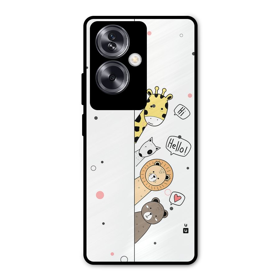 Animal Greetings Metal Back Case for Oppo A79 5G