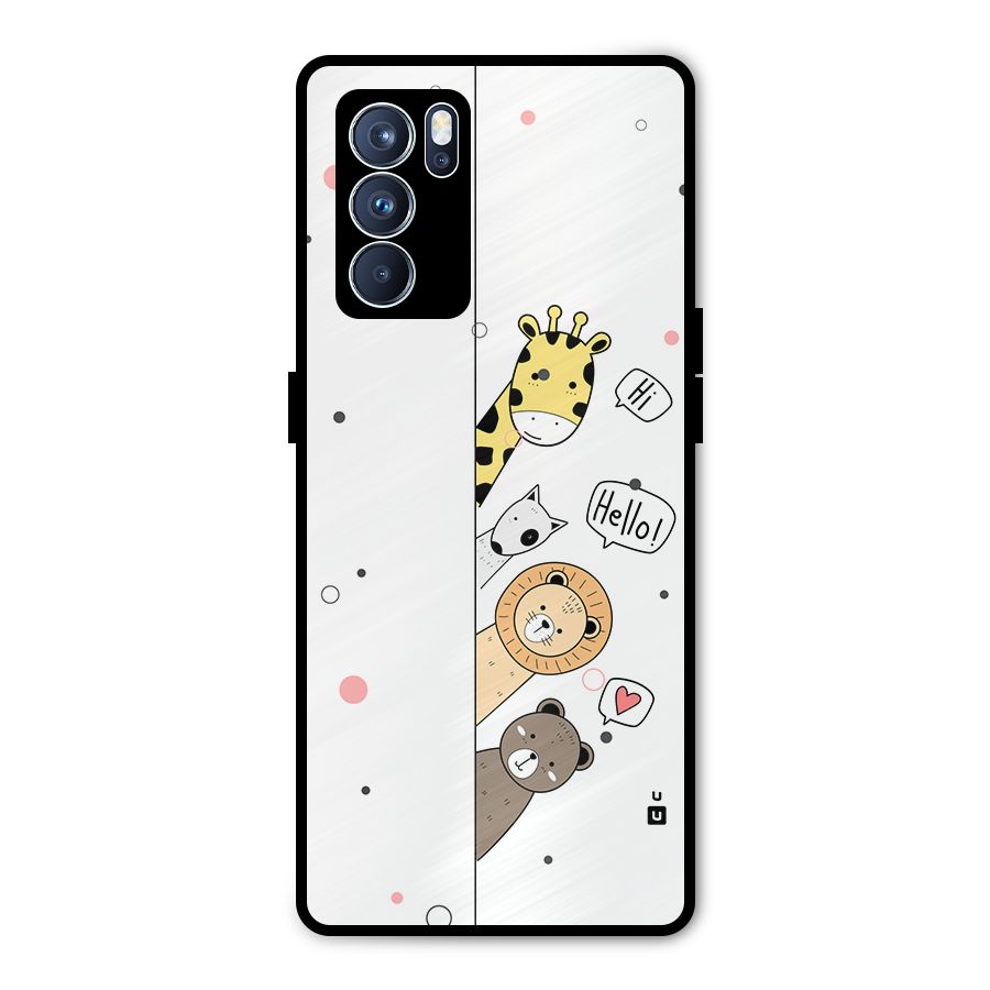 Animal Greetings Metal Back Case for Oppo Reno6 Pro 5G