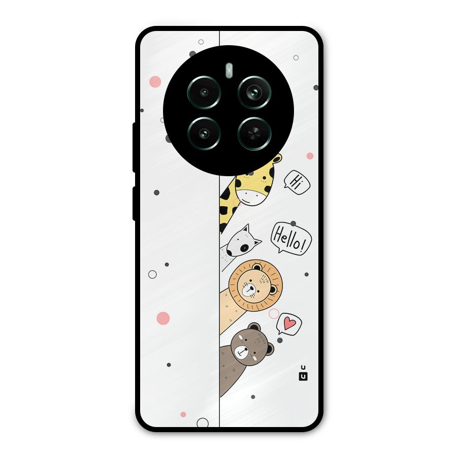 Animal Greetings Metal Back Case for Realme 12 Plus
