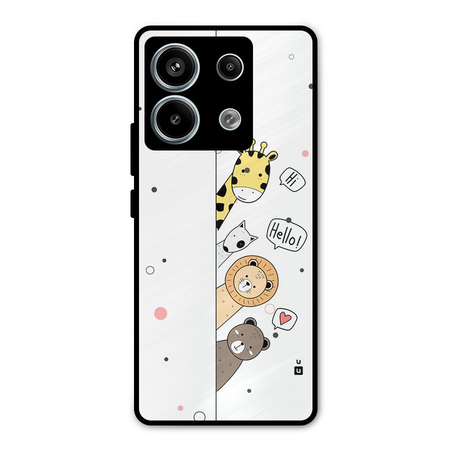 Animal Greetings Metal Back Case for Redmi Note 13 Pro 5G