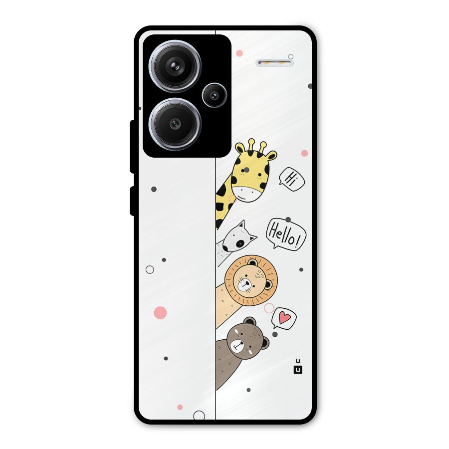 Animal Greetings Metal Back Case for Redmi Note 13 Pro Plus