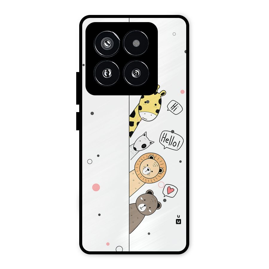 Animal Greetings Metal Back Case for Xiaomi 14 Pro