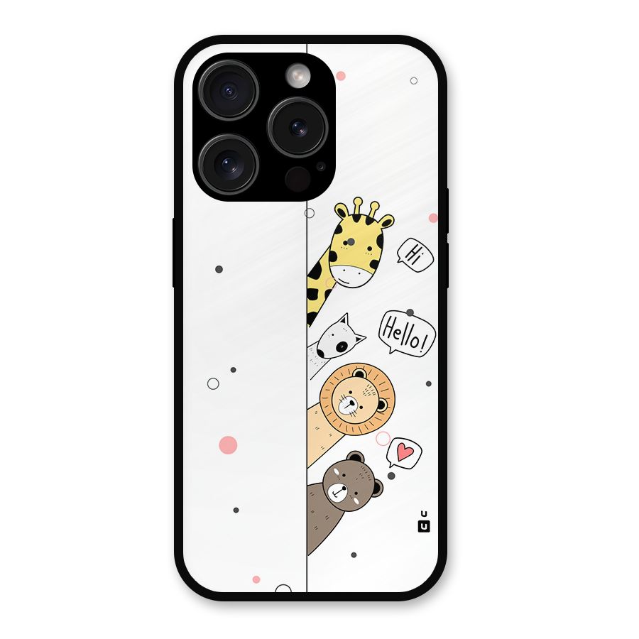Animal Greetings Metal Back Case for iPhone 15 Pro