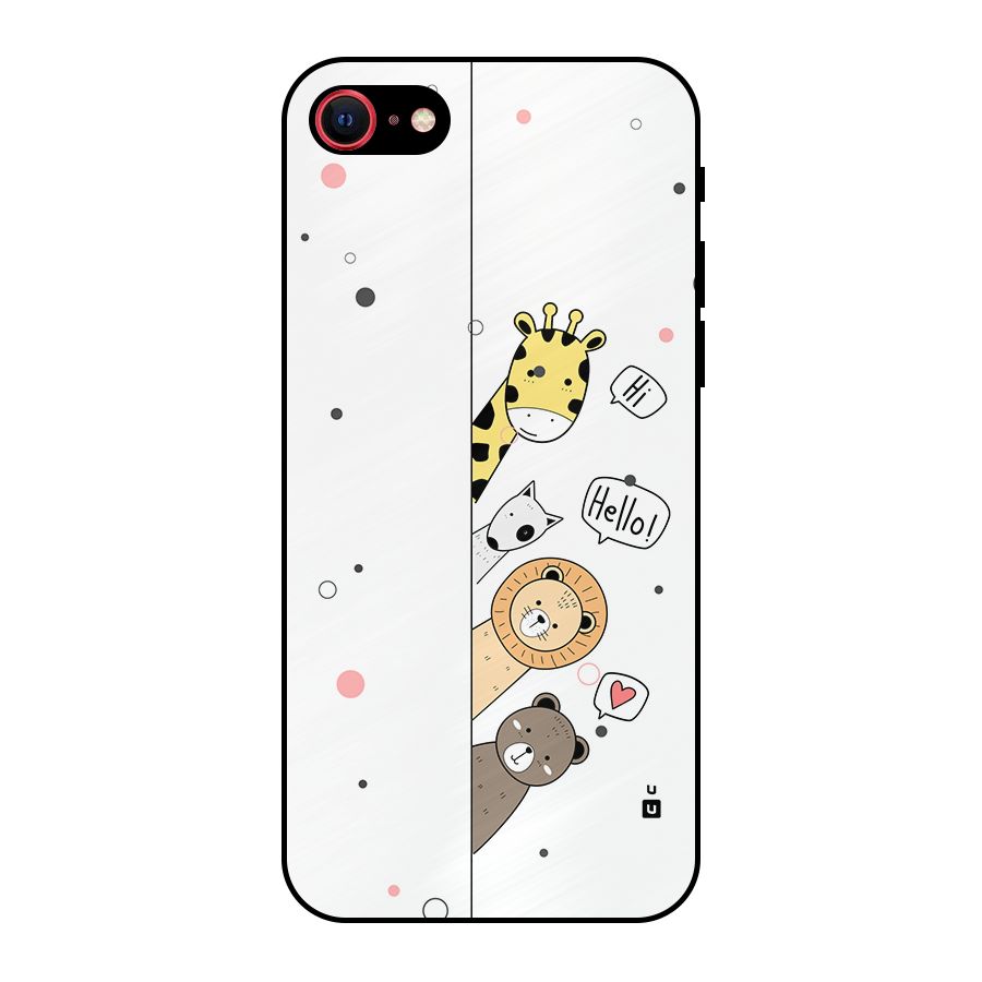 Animal Greetings Metal Back Case for iPhone SE 2020