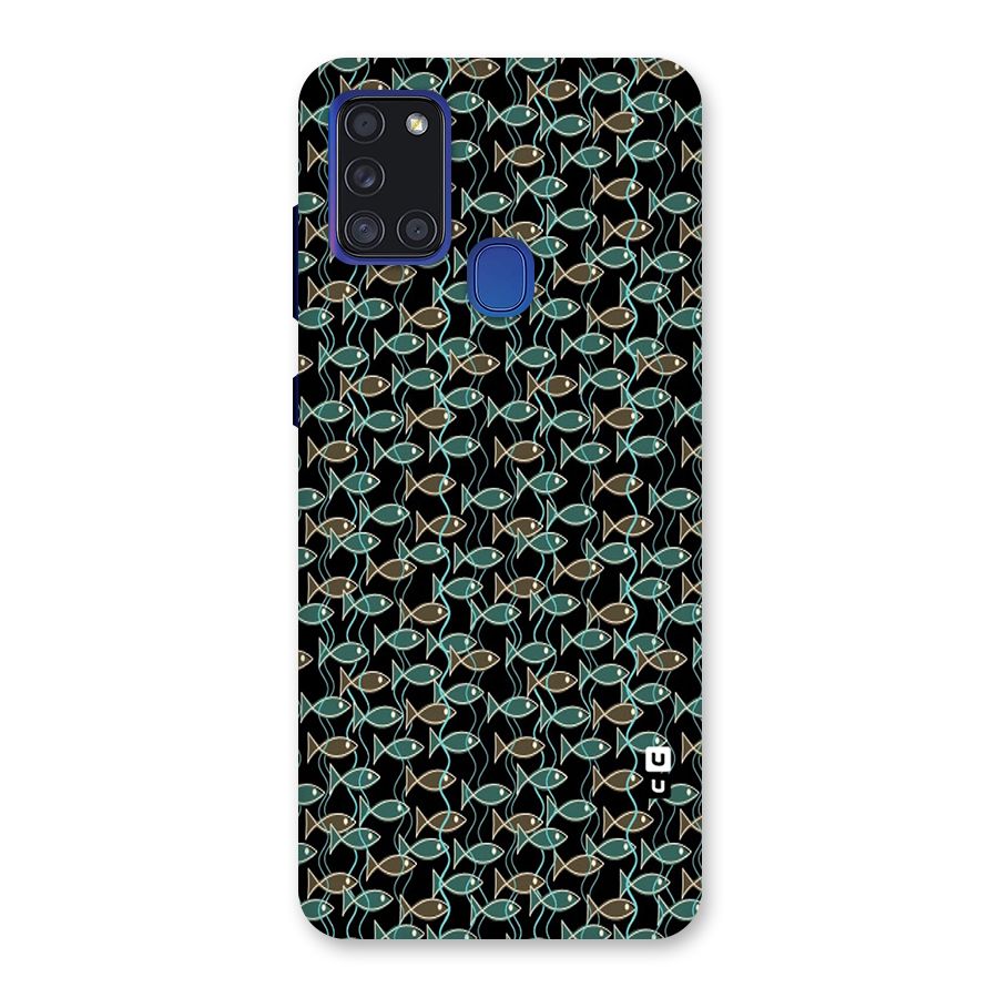 Animated Fishes Art Pattern Back Case for Galaxy A21s