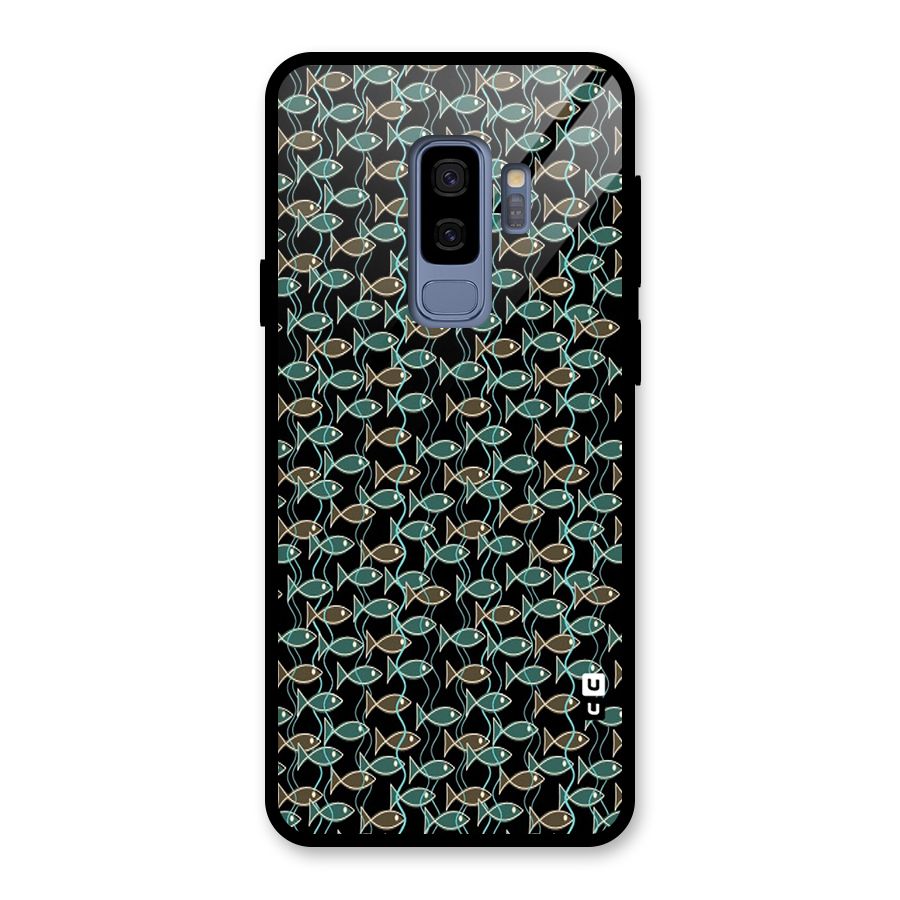 Animated Fishes Art Pattern Glass Back Case for Galaxy S9 Plus