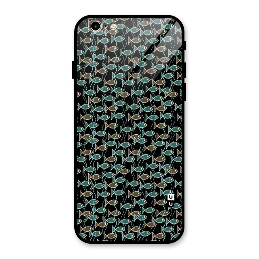 Animated Fishes Art Pattern Glass Back Case for iPhone 6 6S