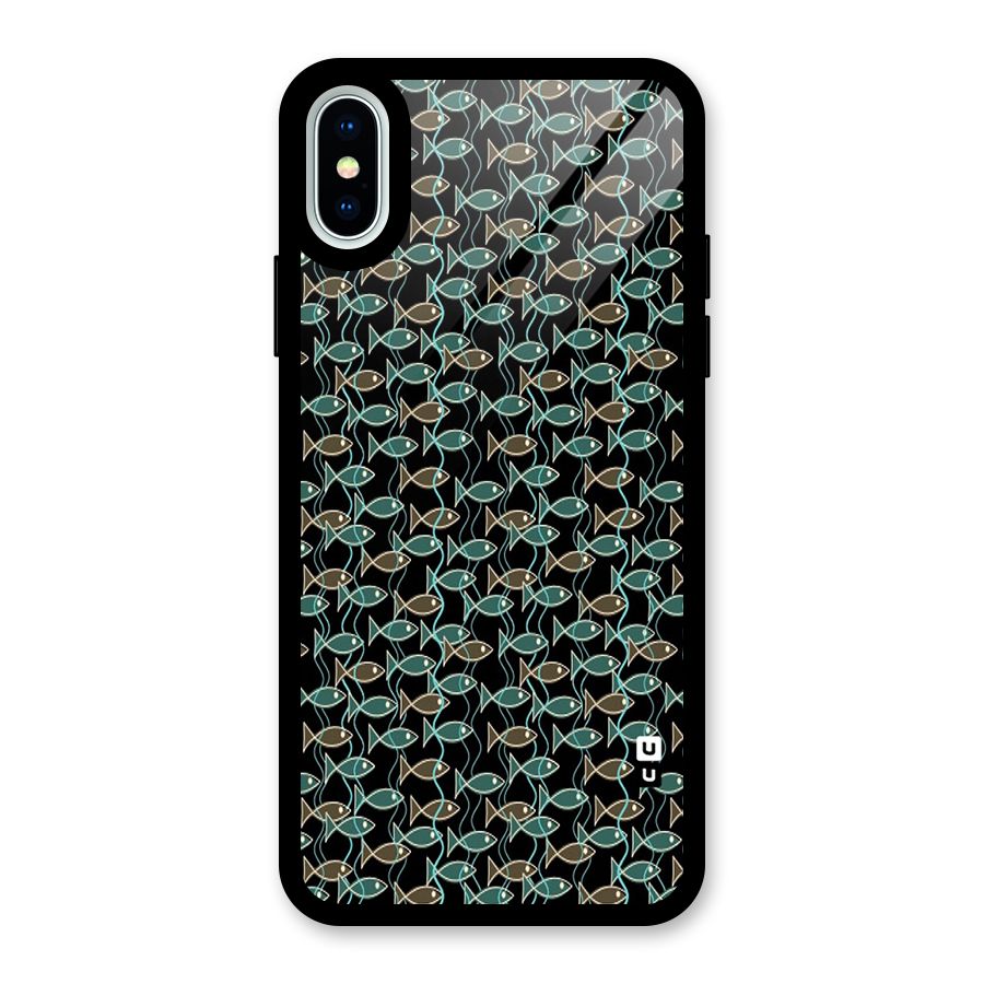 Animated Fishes Art Pattern Glass Back Case for iPhone X