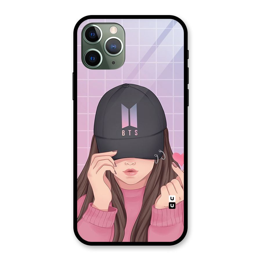 Anime Beautiful BTS Girl Glass Back Case for iPhone 11 Pro