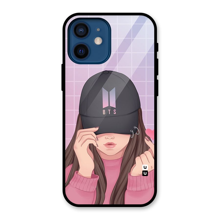 Anime Beautiful BTS Girl Glass Back Case for iPhone 12 Mini
