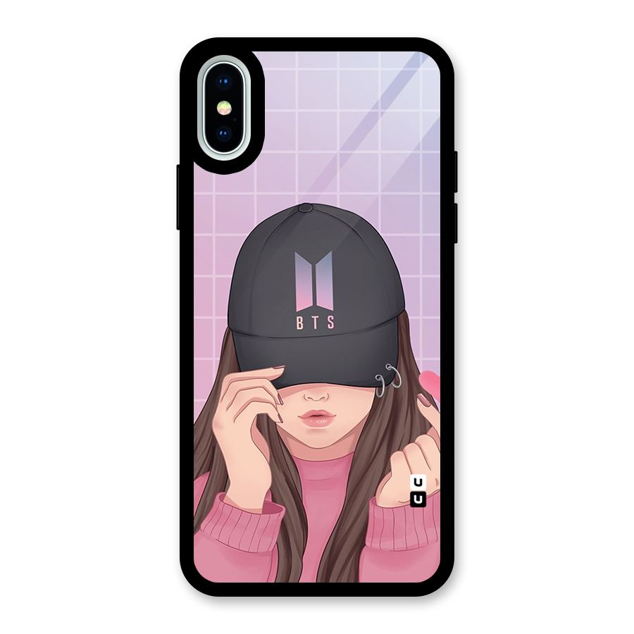 Anime Beautiful BTS Girl Glass Back Case for iPhone XS