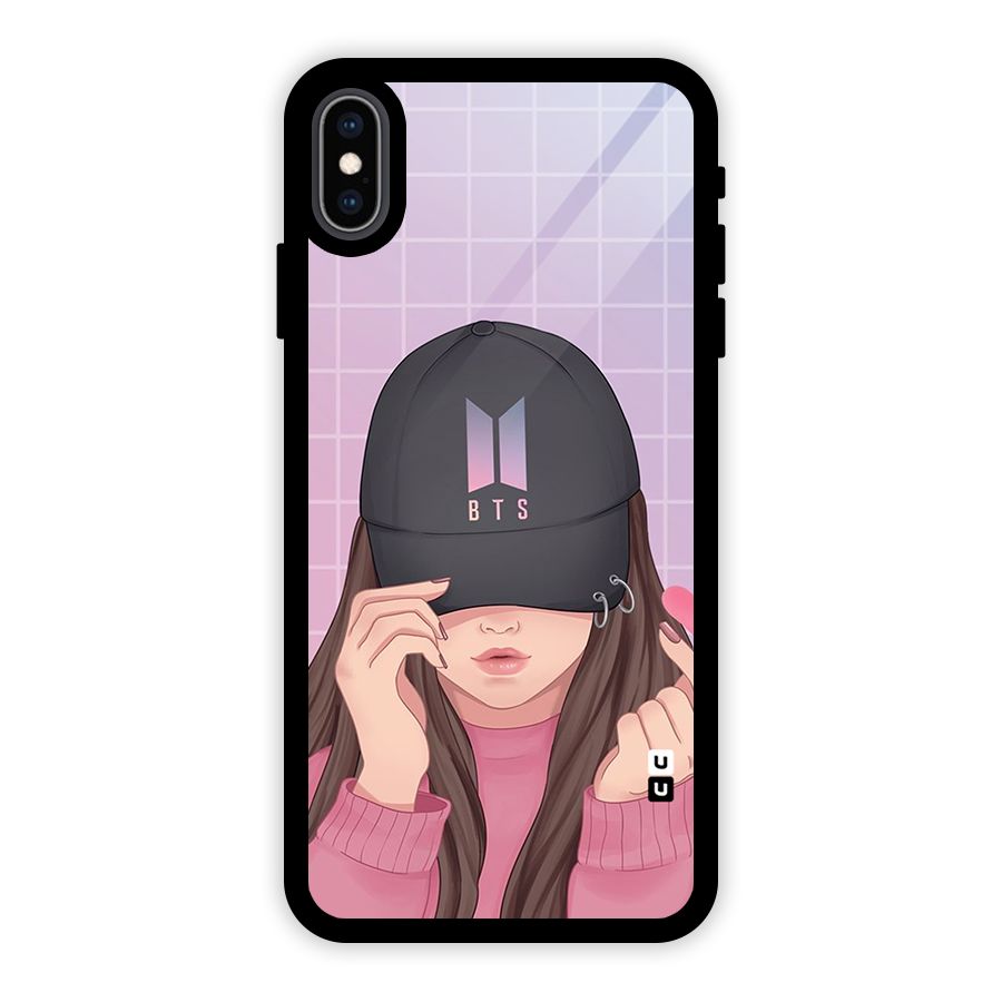 Anime Beautiful BTS Girl Glass Back Case for iPhone XS Max