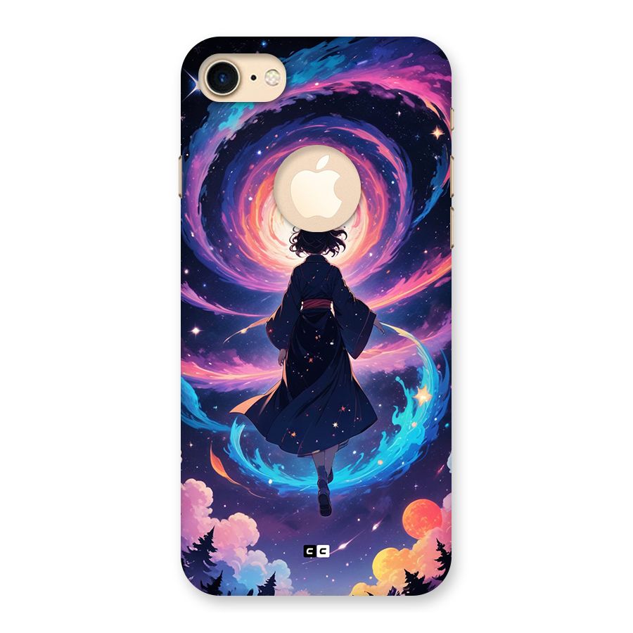 Anime Galaxy Girl Back Case for iPhone 7 Logo Cut