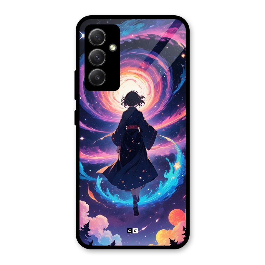 Anime Galaxy Girl Glass Back Case for Galaxy A34