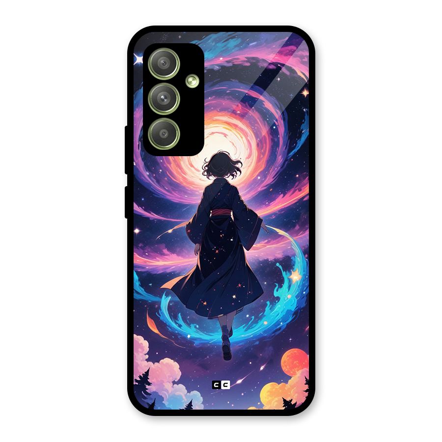 Anime Galaxy Girl Glass Back Case for Galaxy A54