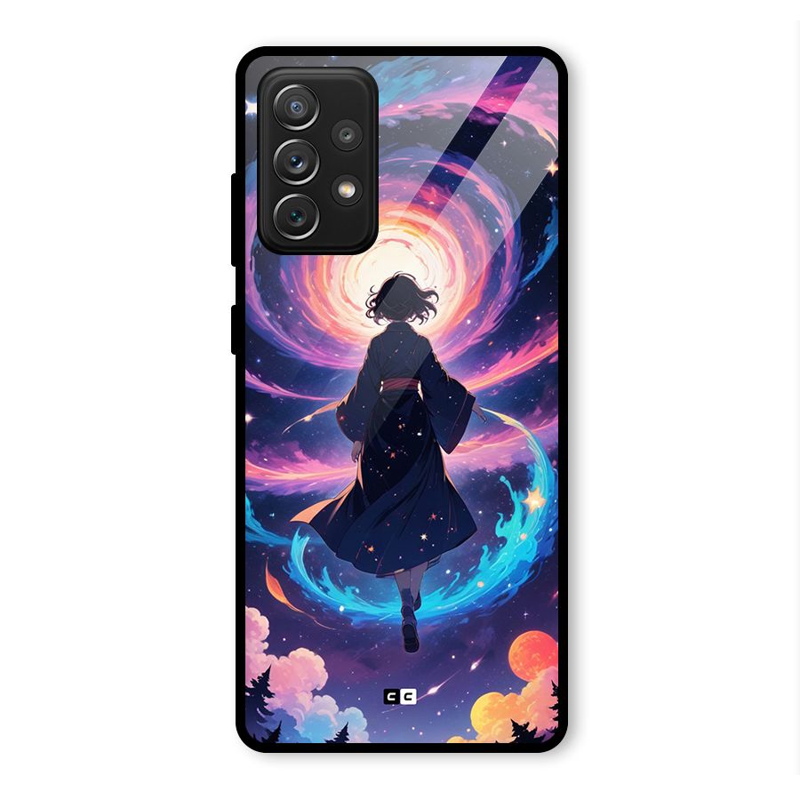 Anime Galaxy Girl Glass Back Case for Galaxy A72