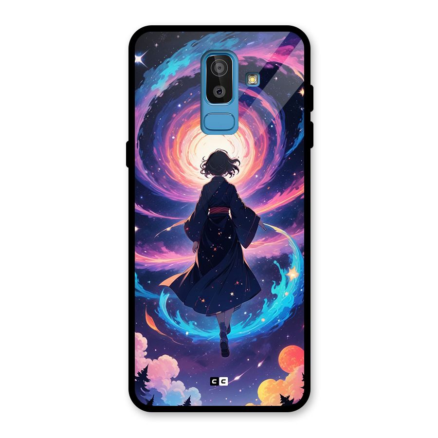 Anime Galaxy Girl Glass Back Case for Galaxy J8
