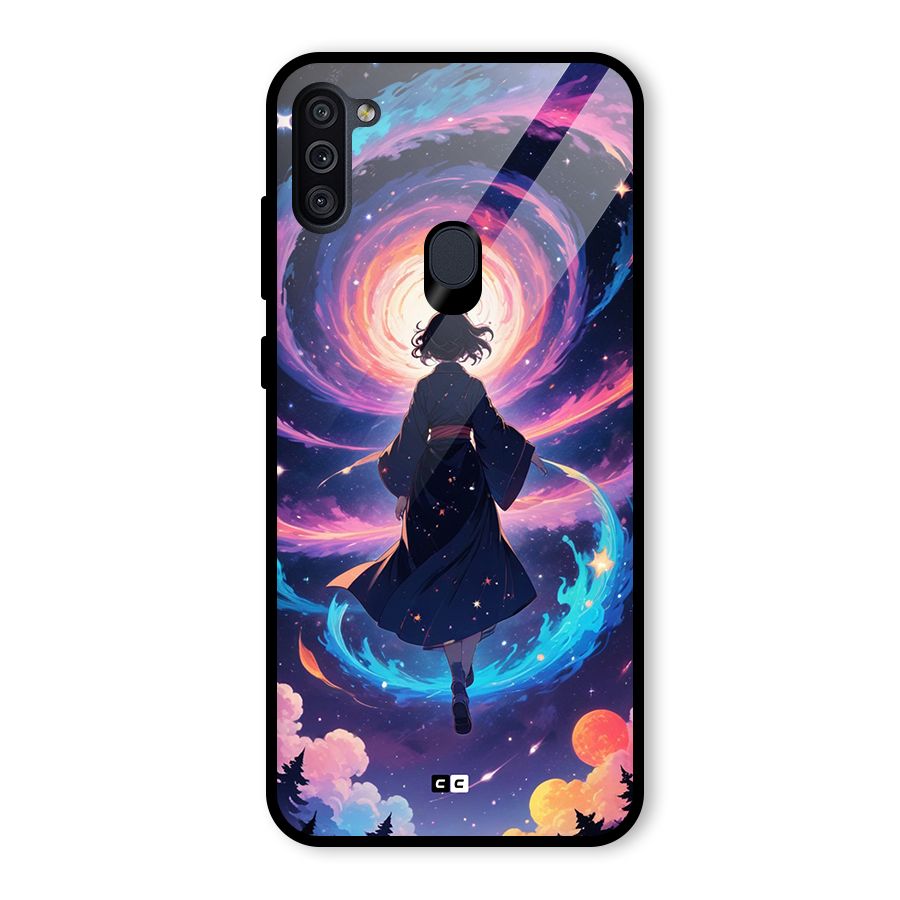 Anime Galaxy Girl Glass Back Case for Galaxy M11