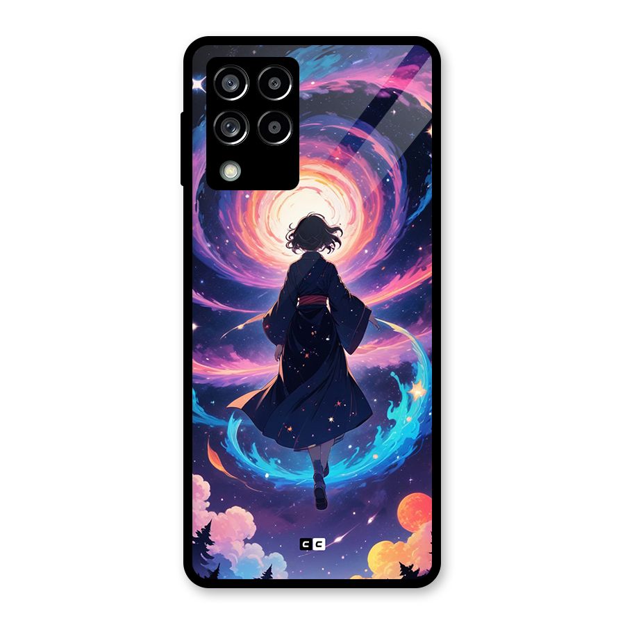 Anime Galaxy Girl Glass Back Case for Galaxy M53 5G