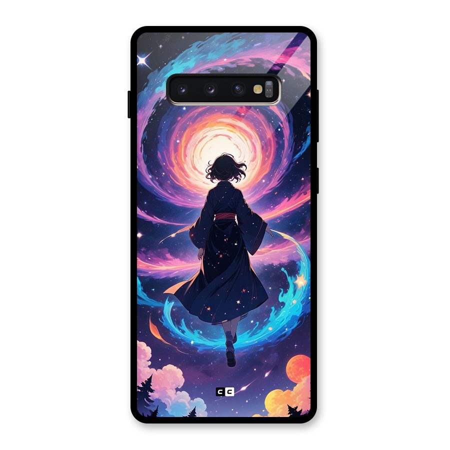 Anime Galaxy Girl Glass Back Case for Galaxy S10 Plus