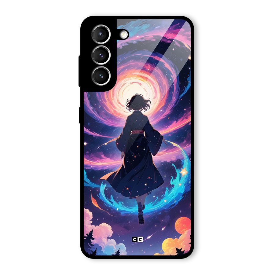 Anime Galaxy Girl Glass Back Case for Galaxy S21 5G
