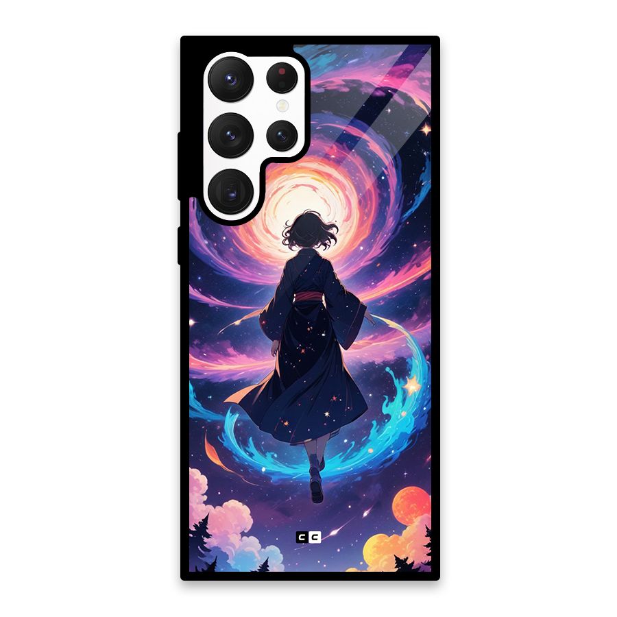 Anime Galaxy Girl Glass Back Case for Galaxy S22 Ultra 5G