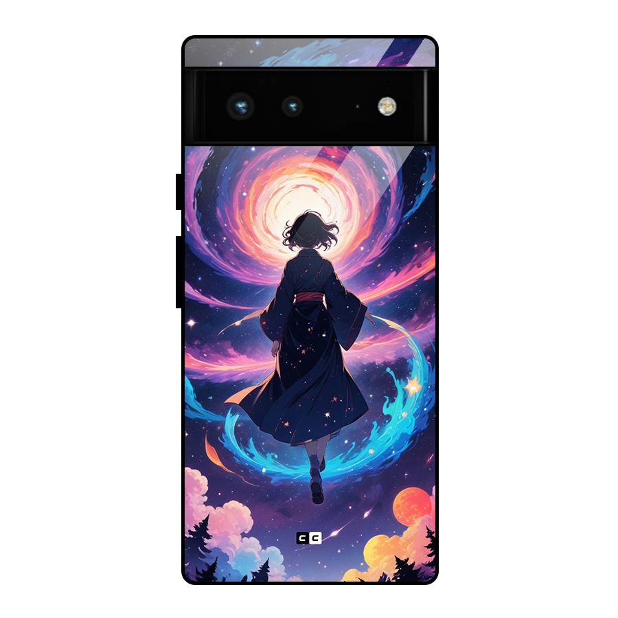 Anime Galaxy Girl Glass Back Case for Google Pixel 6