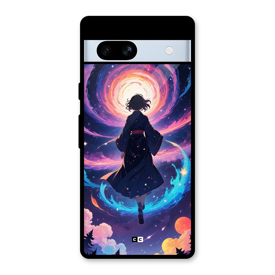 Anime Galaxy Girl Glass Back Case for Google Pixel 7a