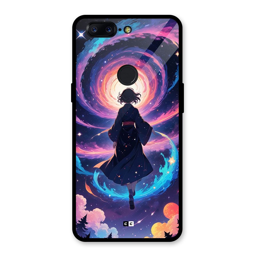 Anime Galaxy Girl Glass Back Case for OnePlus 5T