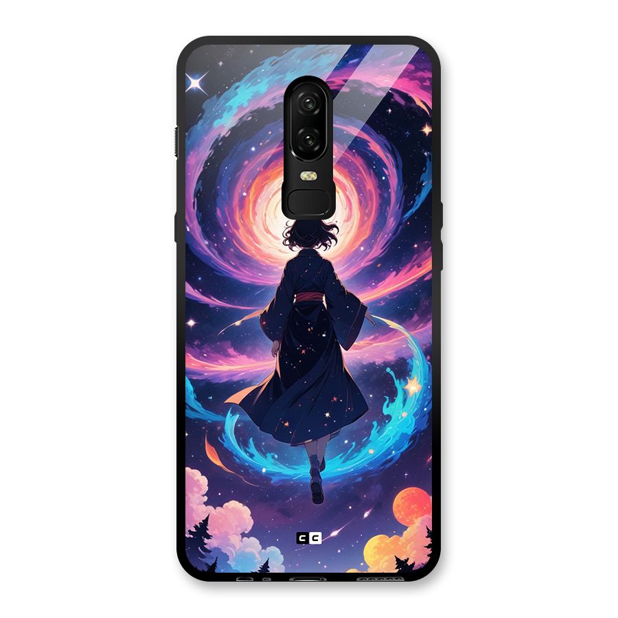 Anime Galaxy Girl Glass Back Case for OnePlus 6