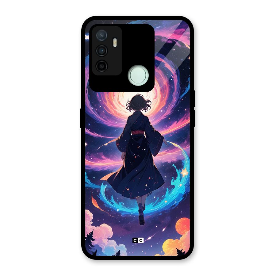 Anime Galaxy Girl Glass Back Case for Oppo A53