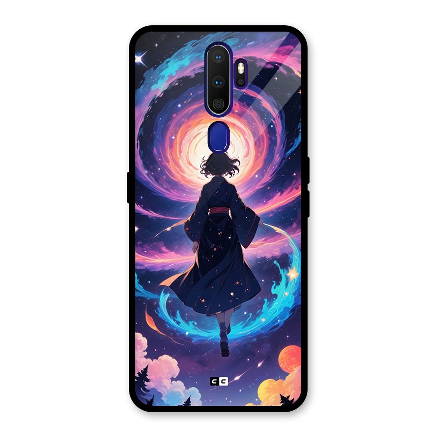 Anime Galaxy Girl Glass Back Case for Oppo A9 (2020)