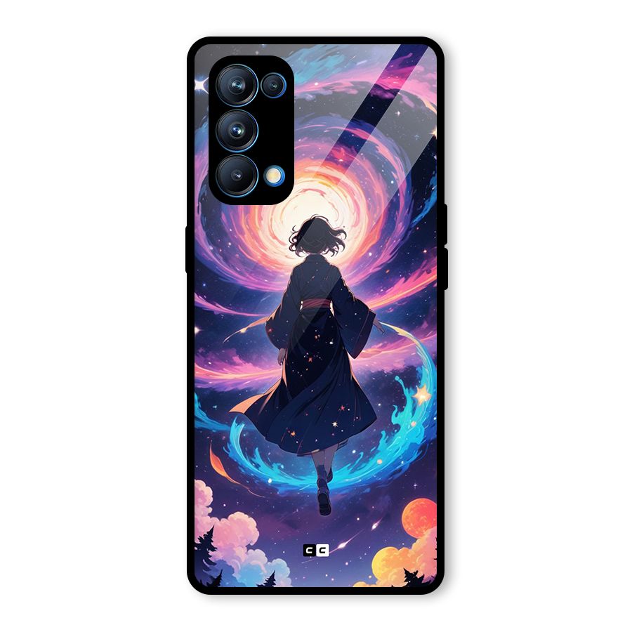 Anime Galaxy Girl Glass Back Case for Oppo Reno5 Pro 5G