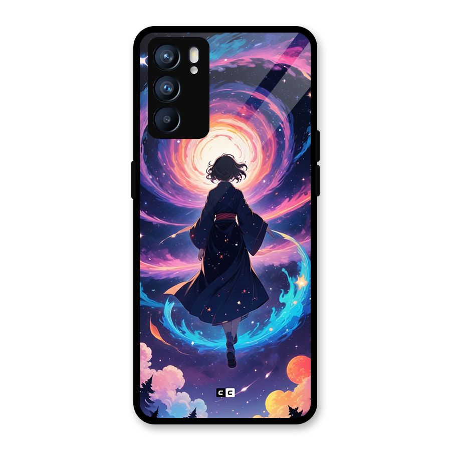 Anime Galaxy Girl Glass Back Case for Oppo Reno6 5G