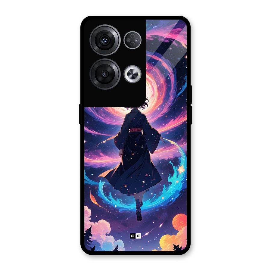 Anime Galaxy Girl Glass Back Case for Oppo Reno8 Pro 5G