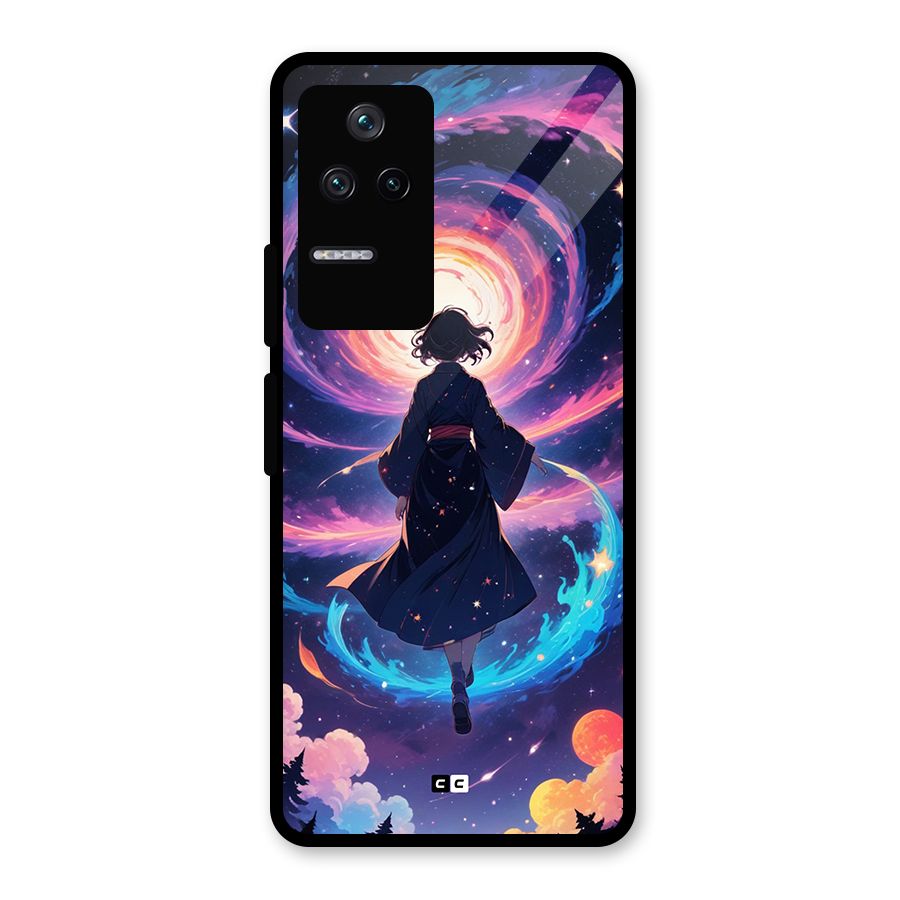 Anime Galaxy Girl Glass Back Case for Poco F4 5G