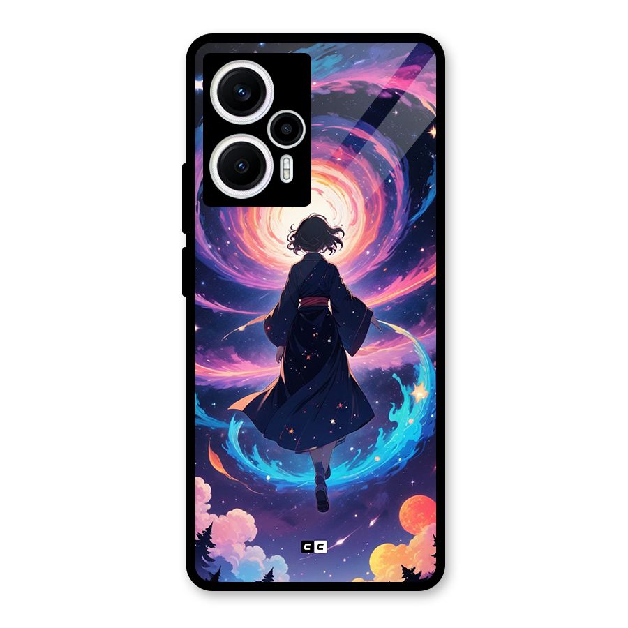 Anime Galaxy Girl Glass Back Case for Poco F5