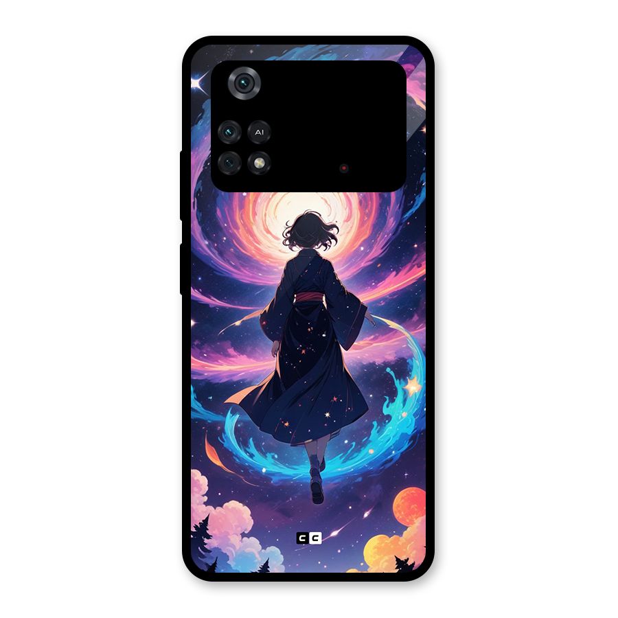 Anime Galaxy Girl Glass Back Case for Poco M4 Pro 4G