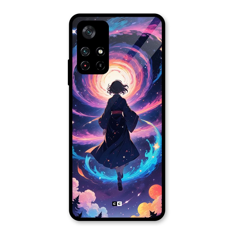 Anime Galaxy Girl Glass Back Case for Poco M4 Pro 5G