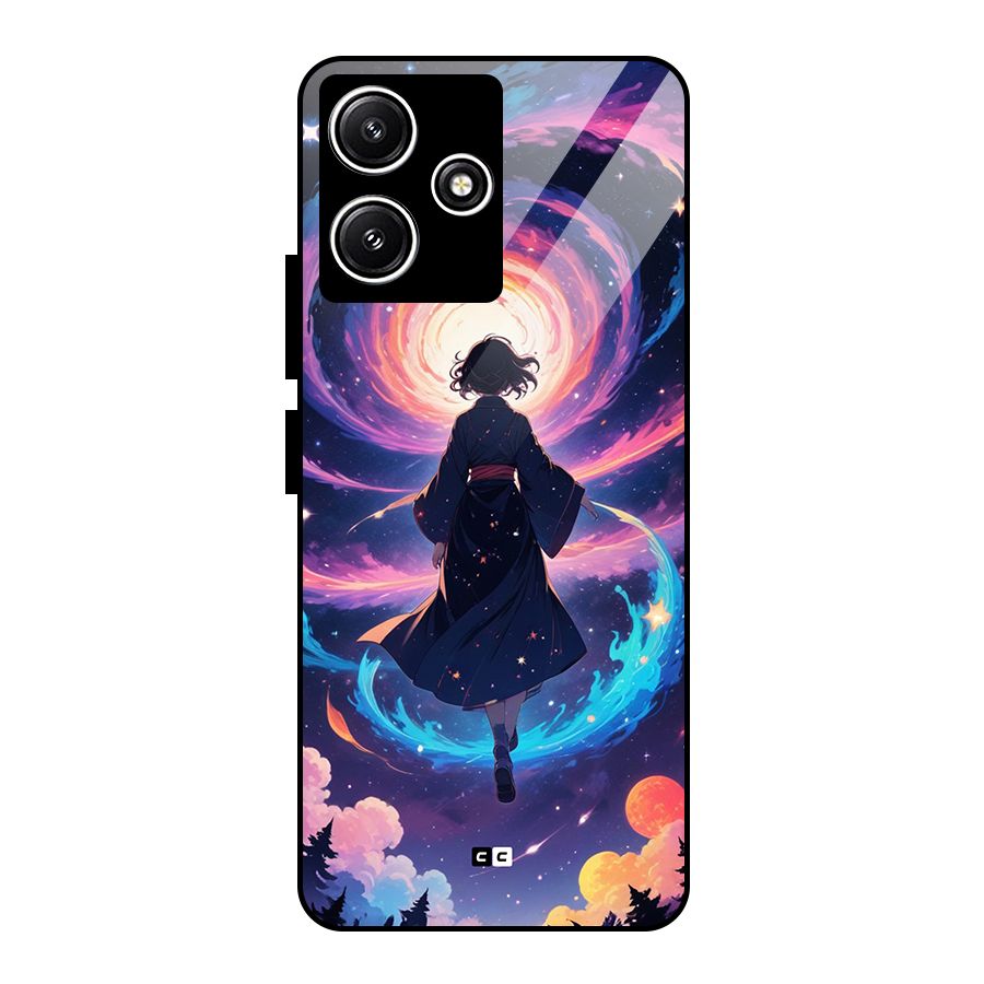 Anime Galaxy Girl Glass Back Case for Poco M6 Pro