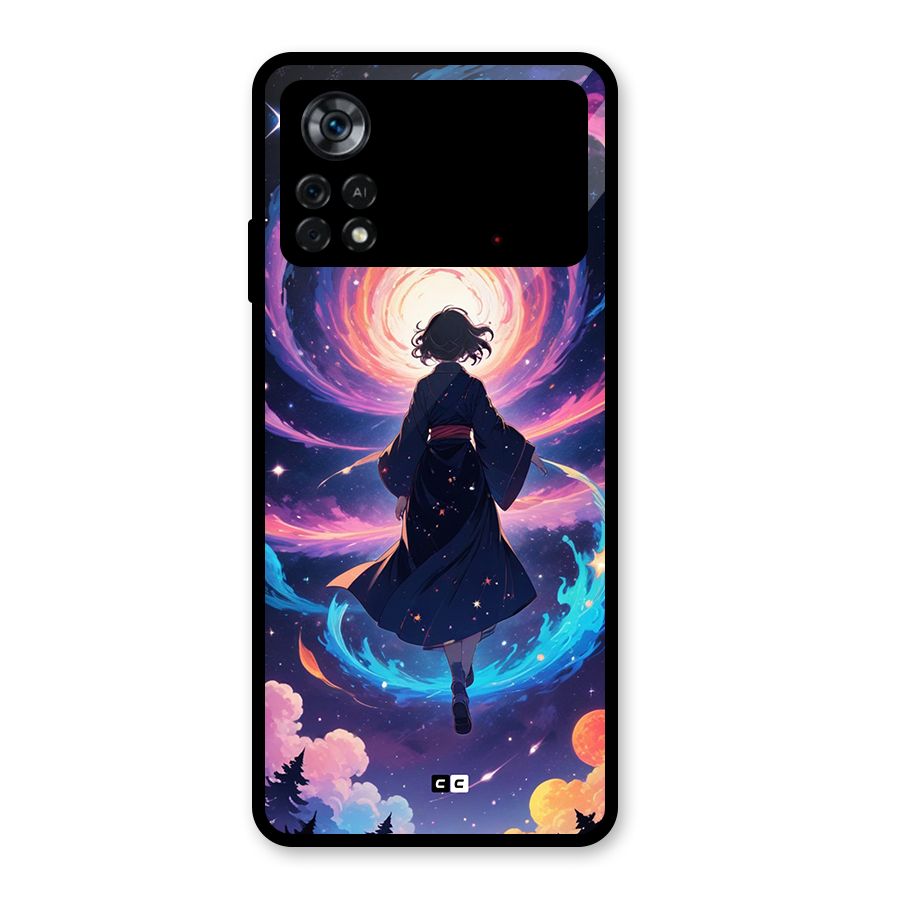 Anime Galaxy Girl Glass Back Case for Poco X4 Pro 5G