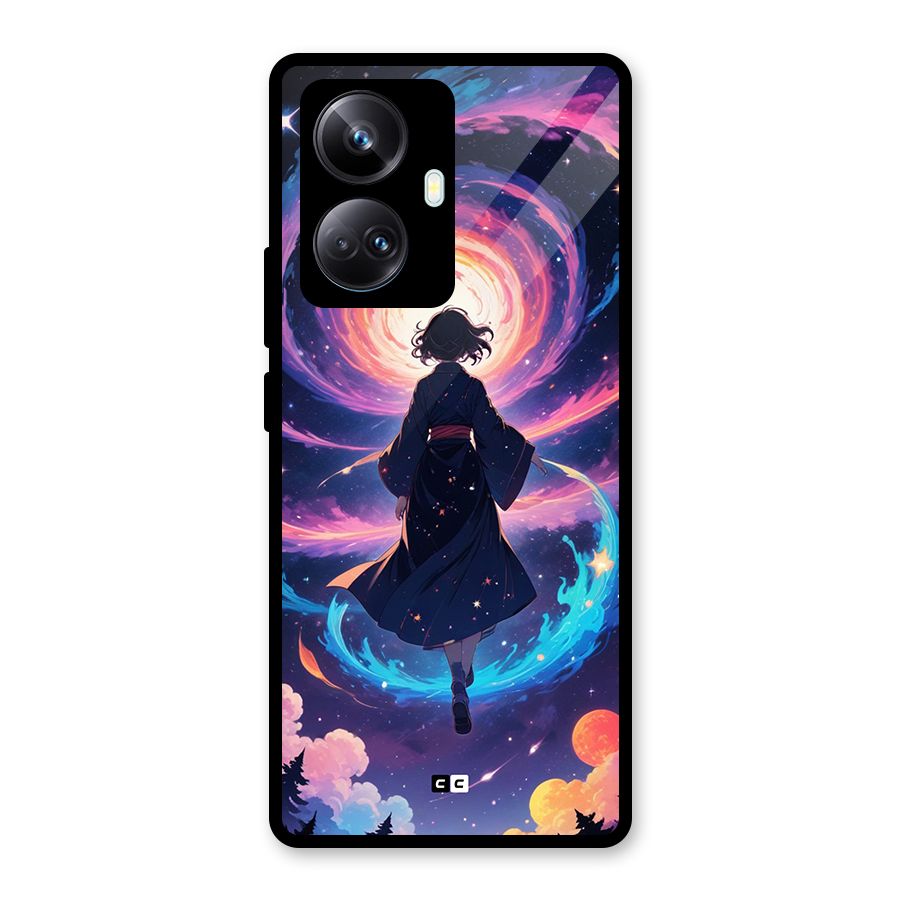 Anime Galaxy Girl Glass Back Case for Realme 10 Pro Plus