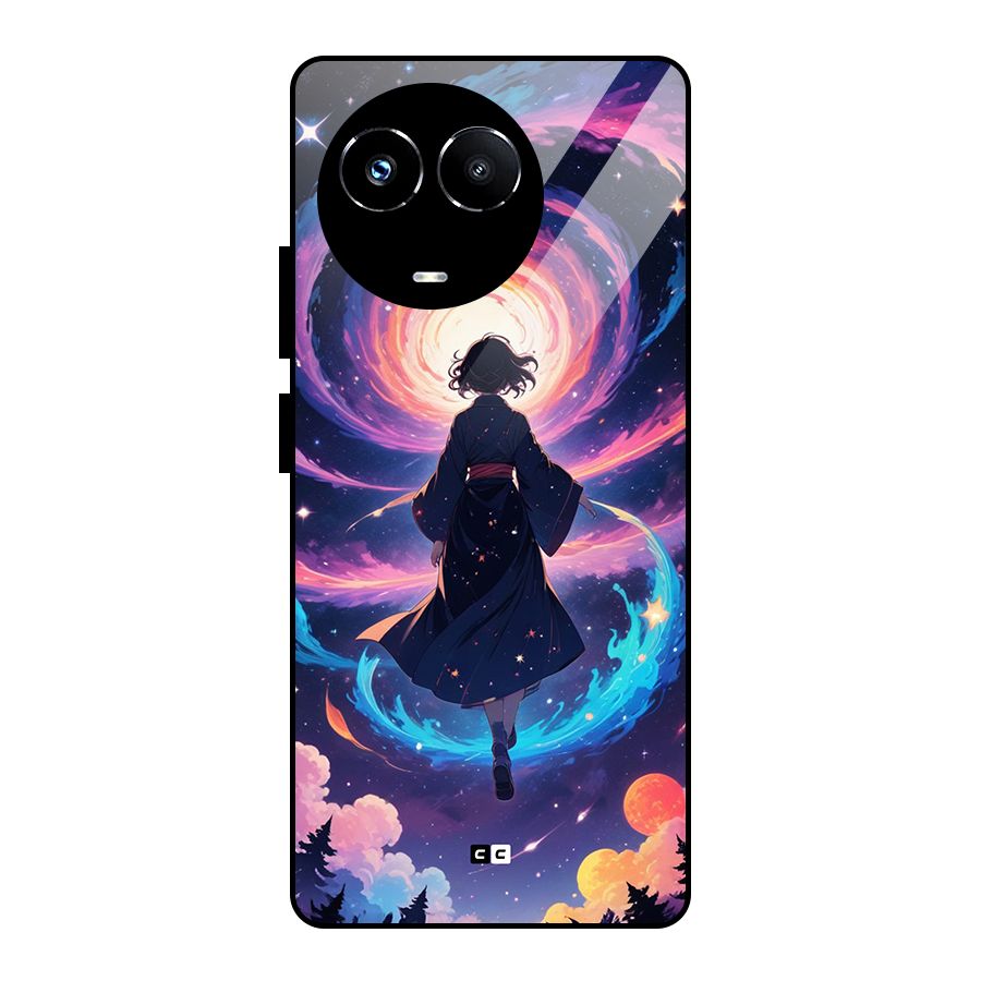 Anime Galaxy Girl Glass Back Case for Realme 11X